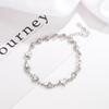 Pulseira Simples de Amor Estilo Coreano Pulseira Doce de Coração Duplo Feminina Ninho Elegante Pulseira em Forma de Coração Pulseira para Menina Joia