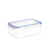 Caixa plástica retangular empilhável com vedação de encaixe, caixa organizadora transparente para cozinha e geladeira, caixa de armazenamento multiuso