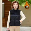 Chaleco acolchado de invierno para mujer con cuello alto, chaqueta cálida sin mangas para mujeres de mediana edad y mayores, moderno, reduce la edad, suelto, manga murciélago