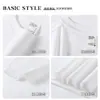 Camiseta Blanca de Algodón Puro de Manga Corta de Peso Pesado para Hombre y Mujer, Gruesa y No Transparente, Camiseta Básica Blanca Pura de Cuello Redondo, Camiseta de Manga Corta