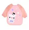 PEVA Bebé Estampado Anti-Vestido Monos de Dibujos Animados para Niños Ropa de Arroz de Manga Larga Lavable para Bebé Bolsillo Babero Ropa para Pintar