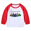 2023 Nuevo Transfronterizo Primavera y Otoño Camiseta Infantil Cuello Redondo Dibujos Animados Manga Larga Top Camiseta Base Niños y Niñas Bebé Algodón Camiseta