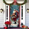 Cortina de Porta de Natal Transfronteiriça Banner Tecido de Fundo Decoração Cenário de Feriado Layout Tapeçaria Cobertura do Papai Noel