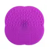 Estropajo de Silicona de Cuatro Hojas Más Vendido Transfronterizo, Herramienta de Limpieza, Almohadilla Limpiadora de Brochas de Maquillaje con Ventosa, En Stock