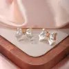 Nuevos Pendientes Blancos con Lazo, Puros, Dulces, Lindos, de Temperamento Fresco, Decorativos de Tachuela para Mujer, 2025