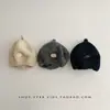 Chapéus de Outono e Inverno para Crianças Boina para Meninas Estilo Coreano Ins Chapéu de Artista para Meninos Chapéu de Abóbora de Lã Grossa para Bebê