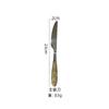 Acero Inoxidable Flor Dorada Tallada Mango Elegante Novedad Vajilla Cuchillo Tenedor Cuchara Vajilla Occidental