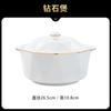 Vajilla de cerámica de diamante blanco Jingdezhen, cuenco, plato, palillos, platos de estilo europeo dorados hechos a mano, aptos para el hogar opcional