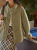 Solighter Estilo Francés Cuello Retro Holgada Chaqueta Crock para Mujer Primavera