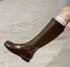 Botas Largas para Mujer 2026 Estilo Nuevo Botas para Mujer Invierno Punta Cuadrada Cremallera Lateral Botas Altas Tacón Grueso para Mujer Botas Ajustadas Botas de Moda Mujer