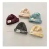 Sombrero de Lana Simple Estilo Coreano para Niños Otoño Invierno Nuevo Holgado Perezoso Cálido Tejido Apilado Piel de Melón Moda