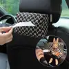 Caixa de lenços para carro de celebridade da internet, jacquard, multifuncional, para pendurar, caixa de lenços para apoio de braço de carro DIY
