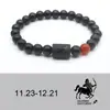 Amazon Deseo Más Vendido Pulsera Elástica de Doce Constelaciones Piedra Ojo de Tigre Ágata Pulsera de Cuentas de Color Mixto Tarjeta