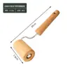 Rodillo de Madera de Haya para Uso Doméstico, Rodillo de Madera Maciza para Hornear Pizza, Rodillo de Acero Inoxidable