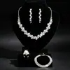 Joias da Moda Europeias e Americanas de Venda Quente Transfronteiriça, Joias Brilhantes com Cravação de Diamantes de Design de Nicho, Conjunto de Colares de Alto Padrão de Quatro Peças