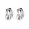 Aretes Europeos y Americanos Transfronterizos de Metal de Tres Tubos Circulares en Forma de C, Aretes de Temperamento y Moda, Accesorios para Aretes de Mujer, Aretes Exagerados con Sentido Avanzado