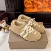 Pantuflas de Algodão Processadas e Personalizadas Novas para Uso Externo, Peludas, com Solado Macio, de Calçar, Antiderrapantes, Confortáveis e Versáteis, Quentes para o Exterior, Espessadas