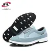 Zapatos de golf Fuliy Sports, nuevos estilos para hombre y mujer, con tacos fijos, diseño cómodo y transpirable, adecuados para deportes y golf