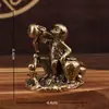Adornos Mono Borracho de Latón Mono Bebiendo Creativo Casa de Té Oficina Decoración de Escritorio Bronce Puesto de Lugar Escénico Recuerdos