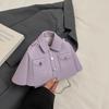 Bolso de Hombro con Diseño de Personalidad Nicho 2025 Nuevo Color Caramelo Moda Bolso Camisero Bolso Cuadrado Pequeño Cruzado con Cadena para Mujer