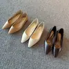 Zapatos Bajos de Piel de Oveja Cristal para Mujer de Boca Baja, Nuevo Estilo Otoño, Piel Genuina por Dentro y por Fuera, Punta Cuadrada Pequeña, Zapatos Bajos de Piel Genuina