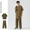 Traje de alta gama para hombre, primavera y otoño, nuevo, holgado, informal, de dos piezas, deportivo, para jóvenes, marca de moda.