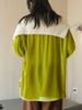 Camisa de Solapa de Terciopelo Brillante Holgada con Caída Estilo Coreano de Otoño Nuevo de Lu Fu para Mujer