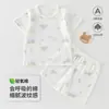 Verano Gasa Fina Algodón Manga Corta Pantalones Cortos Ropa de Bebé Conjunto Dividido Pijama Ropa para Aire Acondicionado Ropa de Bebé