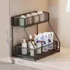 Prateleira de Armazenamento para Pia de Banheiro Prateleira em Camadas para Armário de Banheiro Cesta de Gaveta para Debaixo da Bancada do Banheiro