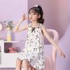 Falda Slip Estilo Coreano Nuevo Niñas Pijama Infantil Verano Vestido Algodón Burbuja Niñas Dibujos Animados Ropa de Casa Camisón