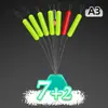 Productos genuinos Sanxin 7 Siete Estrellas Frijol Flotante Oliva Cilíndrico Flotador Aerodinámico Bolsita de Accesorios Fluorescentes para Pesca Nocturna Venta al por Mayor