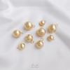Ala 14K Paquete Color Oro Real Cepillado Cuentas Colgantes Hecho a Mano Colgante de Bola Bola Colgante DIY Pulsera Aretes Accesorios de Joyería