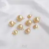 Pacote Ouro 14K Cor Dourada Real Conserva Cor Contas Penduradas Escovadas Bola Pendurada Feita à Mão Pingente de Conta Redonda Pulseira Brincos DIY Acessórios de Joias