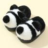 Nuevos Zapatos de Algodón Cálidos para el Hogar de Panda de Dibujos Animados Lindos Otoño/Invierno 2025 Pantuflas Peludas para Niños y Padres con Forro Polar y Talón Cubierto