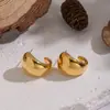 Pendientes Personalizados, Simples, Exquisitos, con Forma de Arco Geométrico, Superficie Brillante, Acero Inoxidable, Joyería Versátil para el Día a Día, Venta al por Mayor para Mujeres, Transfronterizo