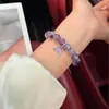 Encantamiento PúrpuraOriginal Natural Onírico Amatista Cola de Pez Pulsera de Cristal Temperamento Suave Versátil Exquisito para Mujer