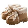 Botas de Nieve Altas Invierno Nuevas Suela Gruesa Engrosadas Cálidas Con Cordones Forro de Piel Algodón Botas Zapatos para Usar al Aire Libre Cómodos Zapatos de Algodón para Mujer