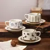 Traje de taza de café comercial taza vintage taza latte flor simple taza de té de leche taza de cerámica japonesa platillo venta al por mayor