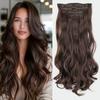 Extensiones de Peluca para Mujer 16 Tarjetas Juego de 7 Piezas de Cabello Largo Rizado Exportación Europea y Americana Piezas de Peluca de Onda Grande Pelucas Rizadas