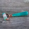 Rodillo Masajeador Facial de Cristal Rosa, Bola Rodante de Resina No de Jade, Palo de Masaje para Lifting y Firmeza de Ojos y Rostro