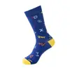 Meias Masculinas de Comprimento Médio Personalizadas Transfronteiriças com Estampas Xadrez, Diamantes Geométricos Coloridos, Estilo Casual Europeu e Americano, Hip-Hop Harajuku