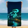 Toalla de Playa Transfronteriza, Toalla de Baño de Playa Personalizada Impresa en Microfibra, Toalla de Playa Portátil para Nadar, Secado Rápido y Absorbente