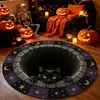 Alfombra decorativa redonda temática de Halloween para uso doméstico, adecuada para salas de estar, a prueba de polvo y resistente a las manchas, se puede usar como alfombra de sofá o mesa de café, y como una alfombrilla de piso fresca y cómoda para dormitorios