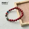 Pulsera Original de Fábrica del Dios de la Riqueza de Cinco Vías de Cinabrio, Pixiu de Arena de Cristal Natural, Pulsera del Dios de la Riqueza de Cinco Vías para Hombres y Mujeres, Regalo del Año del Caballo