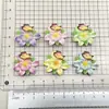 Abeja de Dibujos Animados Gradiente Colorido Flor de Cinco Pétalos Accesorios de Resina Tocado DIY Pasador Joyería Hebilla de Zapato Parche Material