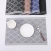 Individual Diamante Tejido Teslin Tapete Aislamiento PVC Mantel Individual Jacquard Seda Brillante Occidental Posavasos Lavable Tapete para Tazón