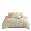 Juego de Cuatro Piezas de Terciopelo de Leche Engrosado de Invierno para Cama, Funda de Edredón de Terciopelo Coral Cálido con Bordado de Dibujos Animados, Juego de Tres Piezas de Sábanas de Cama con Forro Polar