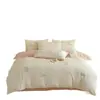 Conjunto de Quatro Peças de Cama de Veludo Leite Espesso de Inverno Capa de Edredom de Veludo Coral Bordado Desenho Animado Quente Conjunto de Três Peças de Lençóis de Cama