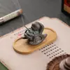 Silla mecedora de arcilla púrpura creativa para incienso, Quemador de incienso de monje pequeño estilo chino, Soporte para incienso para sala de estar, sala de té, oficina, Quemador de aromaterapia