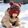 Nuevos Sombreros de Punto con Protección para Orejas Otoño e Invierno, Gorros de Punto Estilo Coreano para Niños Pequeños, Sombreros de Lana de Oso a Prueba de Viento para Niños y Niñas al Salir